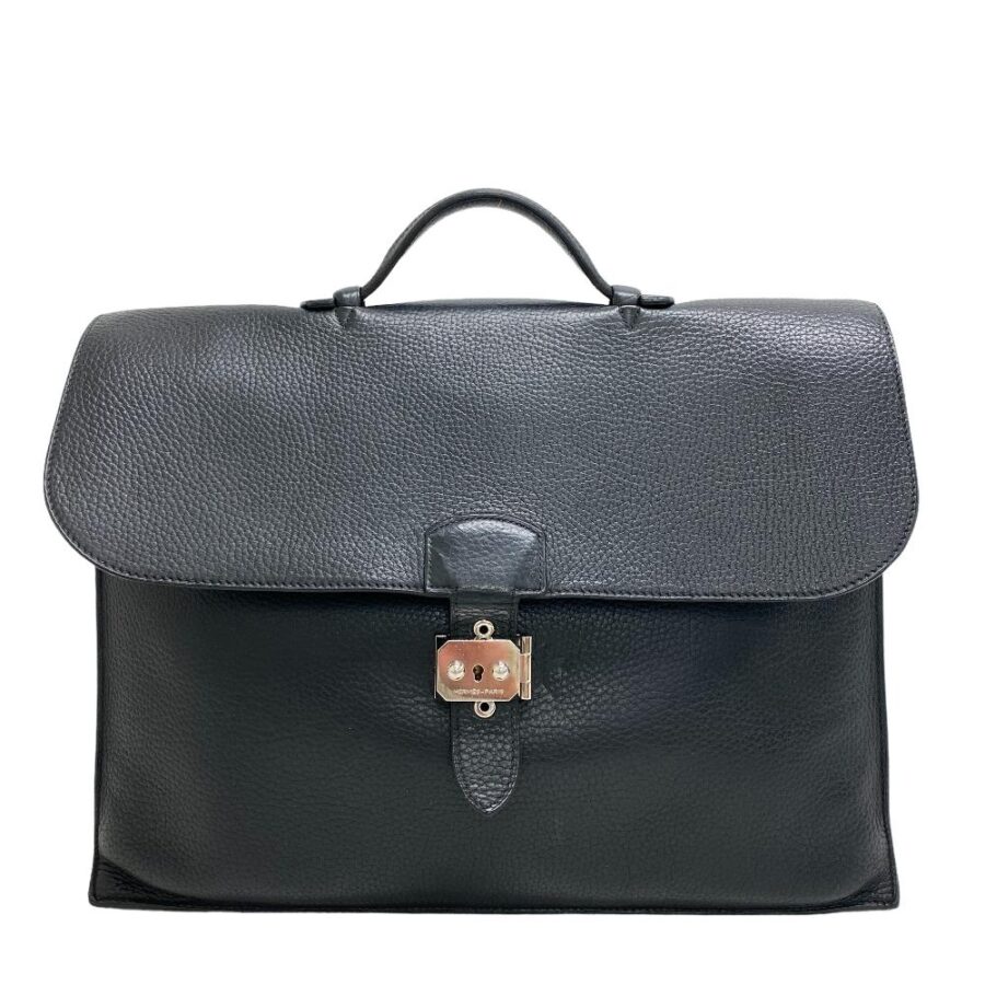 HERMES Business bag Taurillon Clemence black Sac Adepeche 38 | Studio Nafay