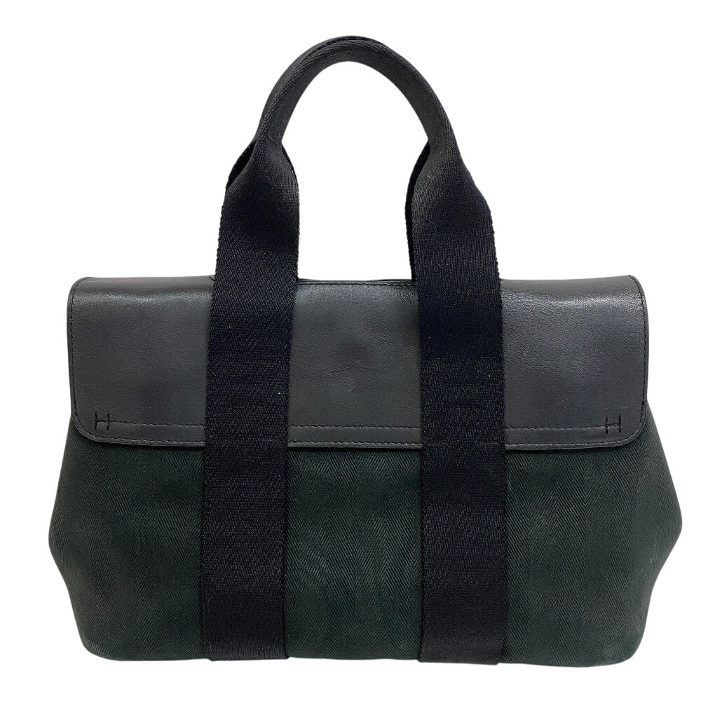 HERMES Handbag Toile Chevron, Leather black Tote Bag Pouch Valparaiso PM Women(Unisex)