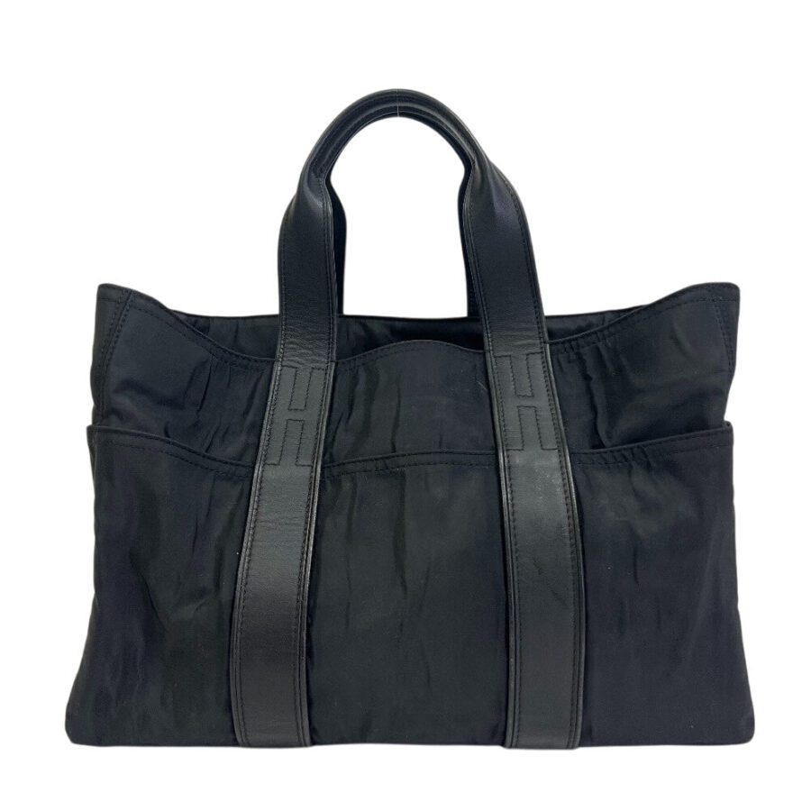 HERMES Tote Bag Nylon, Leather black Akapu Luco | Studio Nafay