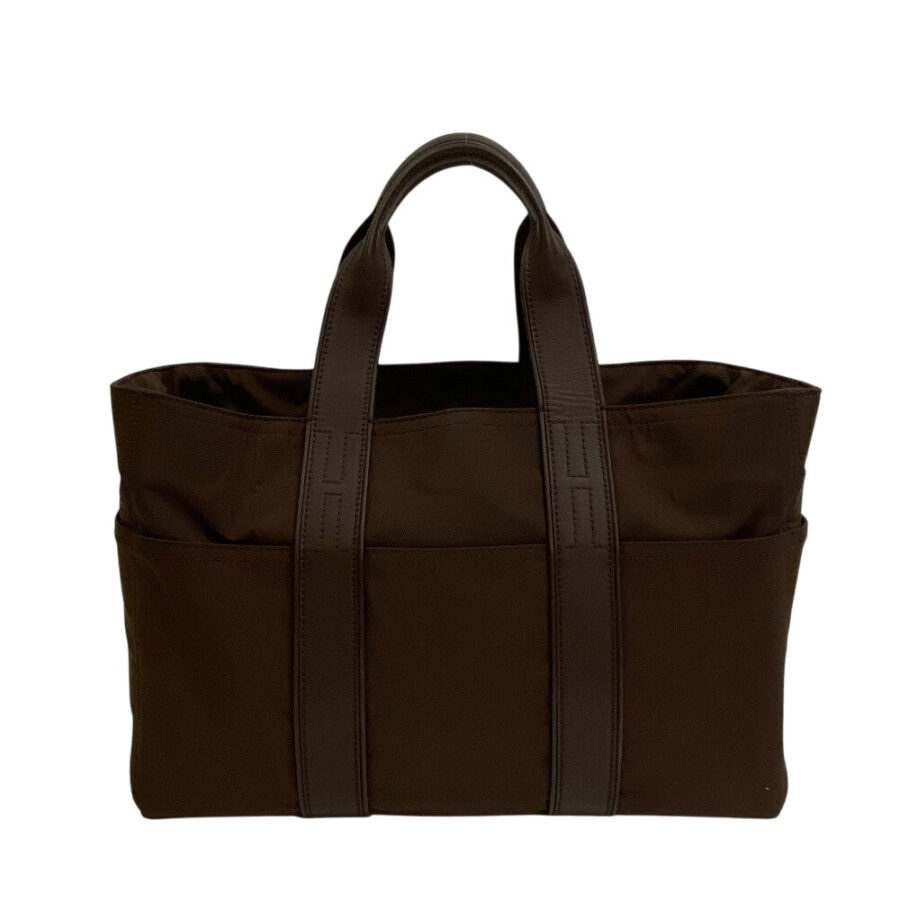 HERMES Handbag Nylon Brown Akapu Luco MM | Studio Nafay