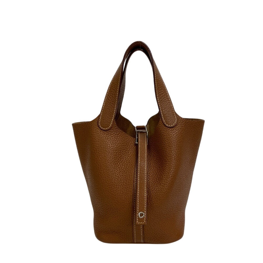 HERMES Handbag ?O Taurillon Clemence Brown Picotan Lock PM | Studio Nafay