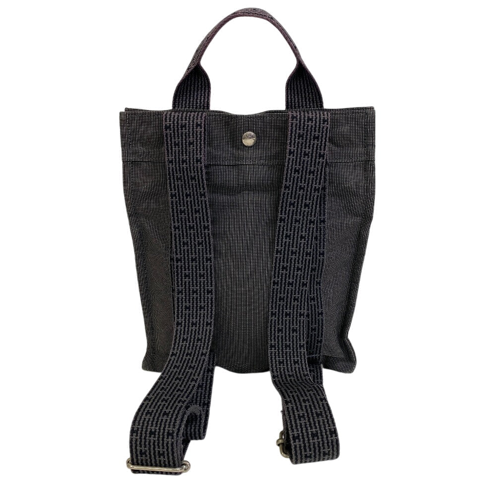 HERMES Backpack canvas black Her Line Sac A DosPM