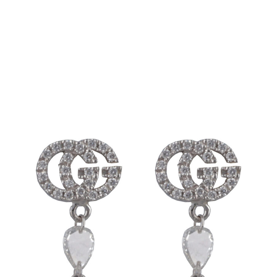 GUCCI Flora GG Diamond Earrings 18k White Gold | Studio Nafay
