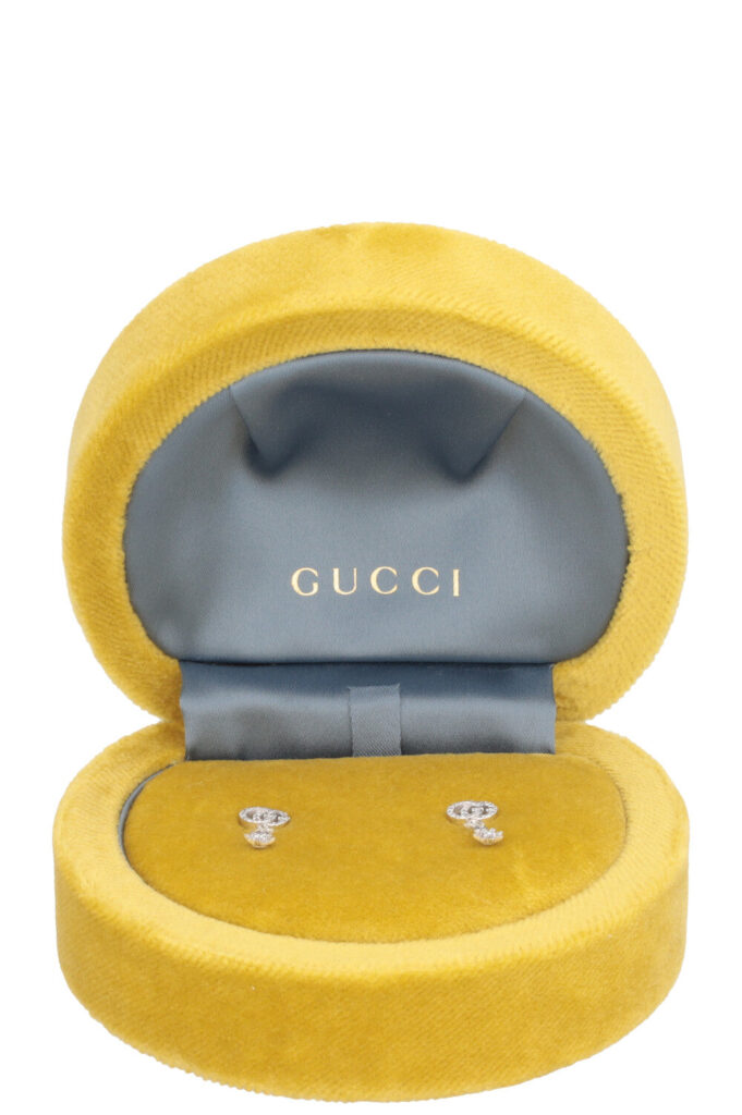 GUCCI Flora GG Diamond Earrings 18k White Gold - Product Image 2