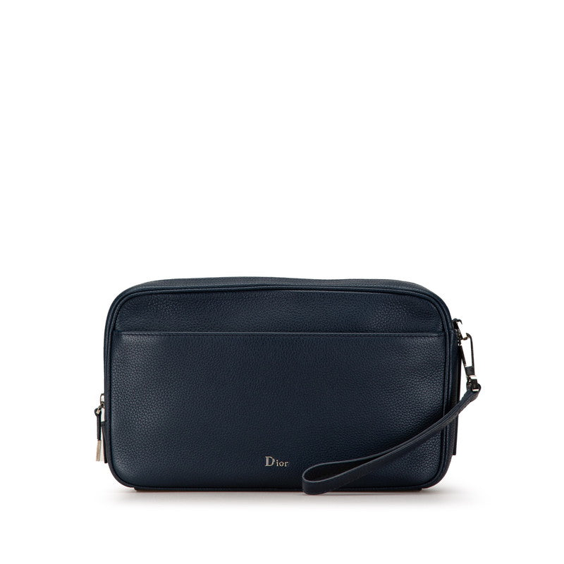Dior Navy Calf Leather Clutch Bag | Studio Nafay