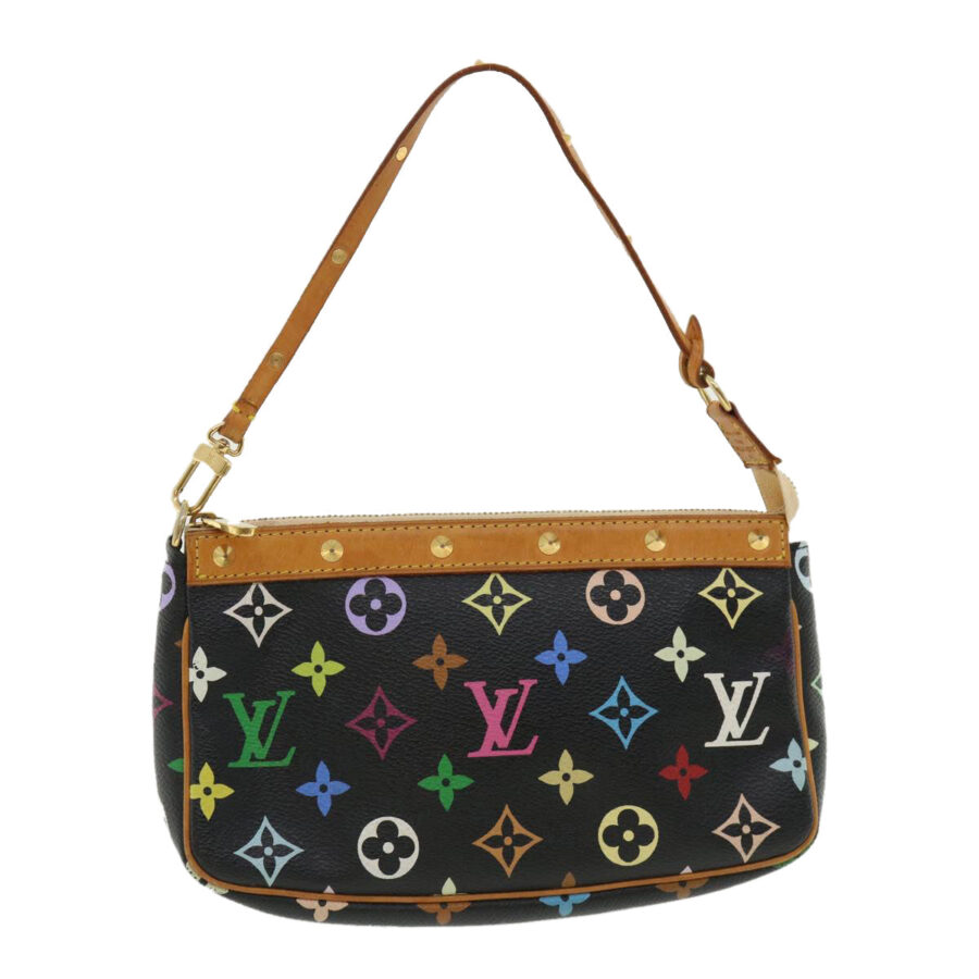 LOUIS VUITTON Multicolor Pochette Accessoires Pouch Black LV Auth am3370 | Studio Nafay