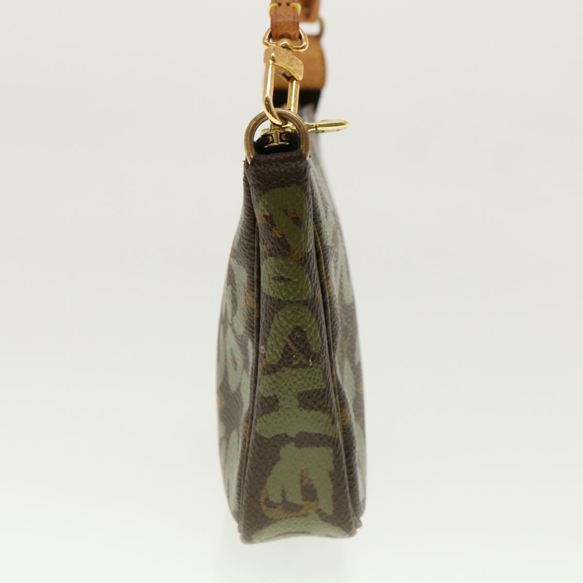 LOUIS VUITTON Monogram Graffiti Pochette Accessoires Khaki LV Auth am4267