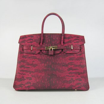 Hermes Birkin 30cm Lizard Pattern Handbag 6088 Red/Golden | Studio Nafay