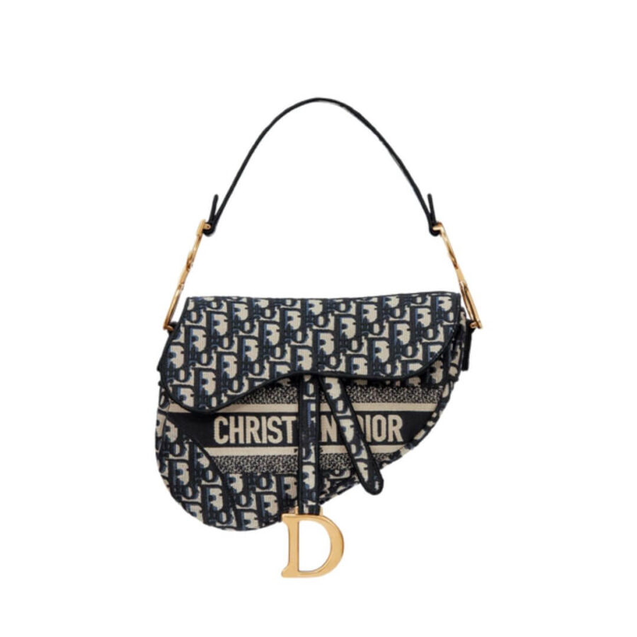 Dior Saddle Bag Blue Dior Oblique Embroidery | Studio Nafay