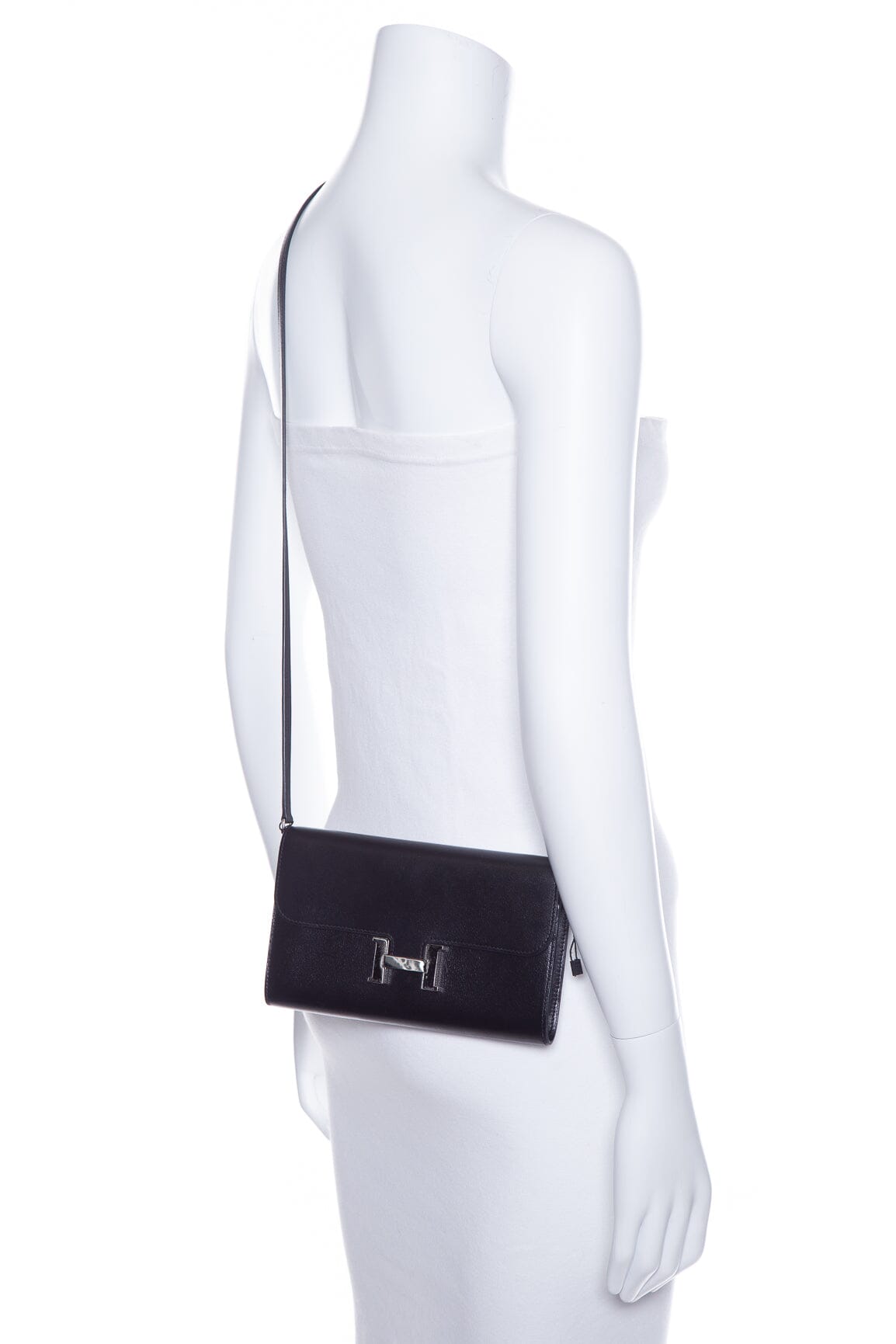 Hermès Black Leather Constance Wallet To Go Handbag