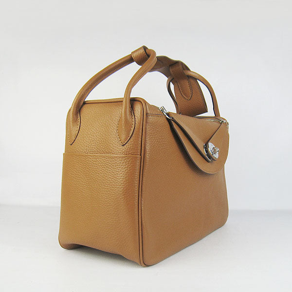 Luxury Hermes Lindy 34cm Handbag 6208 Light Ocher Silver