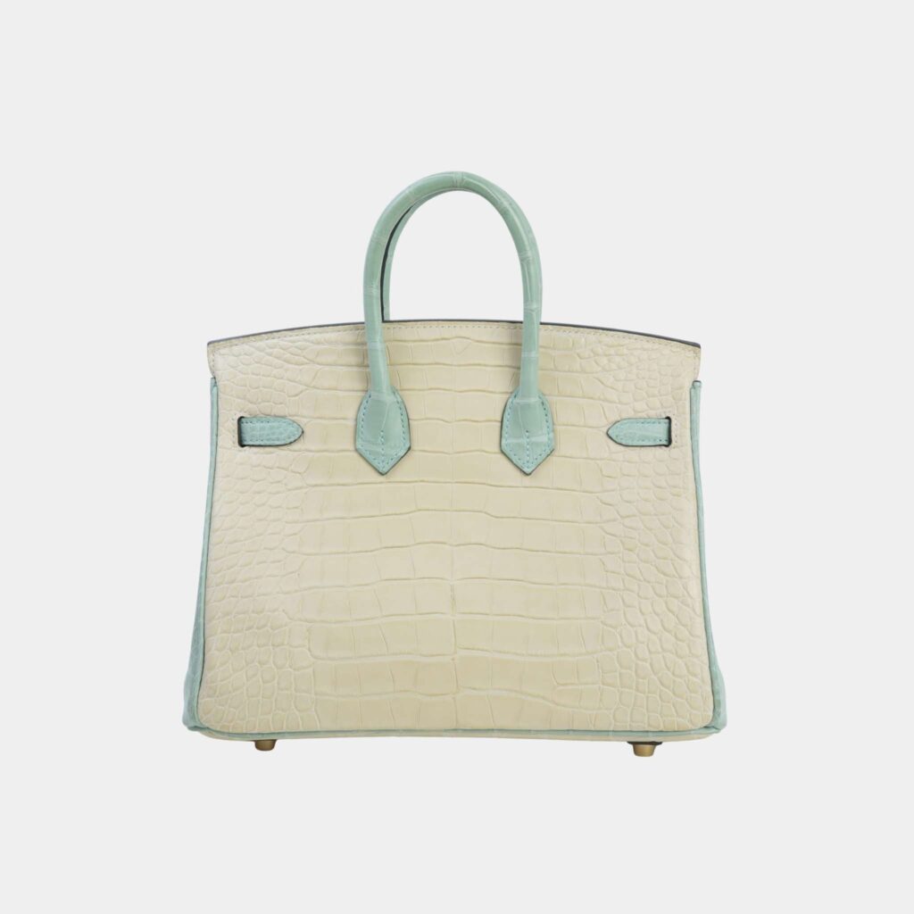Birkin 25 HSS Matte Alligator Vanille/ Vert d’Eau PBHW - Product Image 2