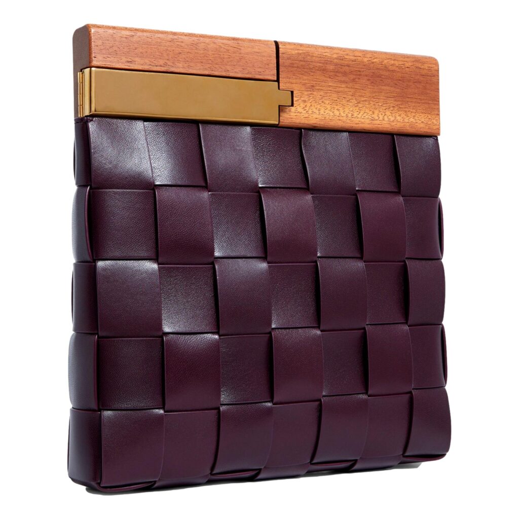 Bottega Veneta 'BV SNAP' Burgundy Mogano Grape Handbag | Studio Nafay