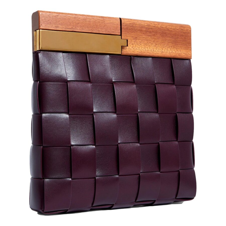 Bottega Veneta 'BV SNAP' Burgundy Mogano Grape Handbag | Studio Nafay