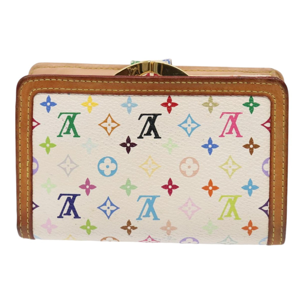 LOUIS VUITTON Multicolor Portefeuille Viennois Wallet Black Auth bs17392