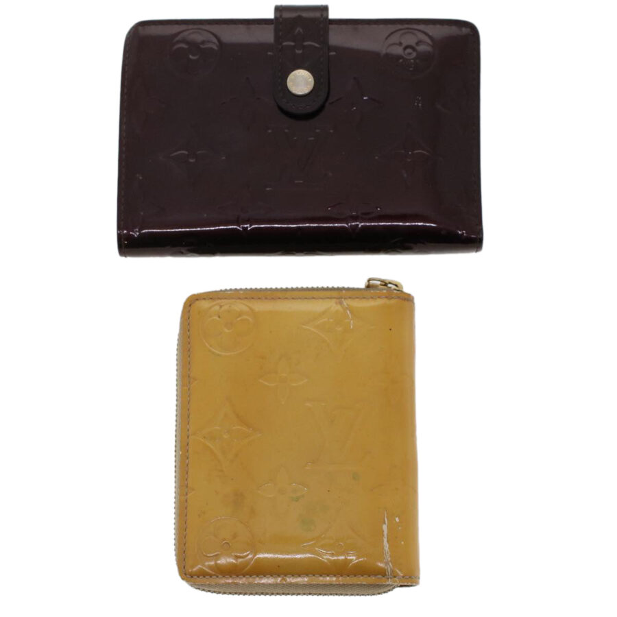 LOUIS VUITTON Monogram Vernis Wallet 2Set Beige Violet LV Auth bs6716 | Studio Nafay