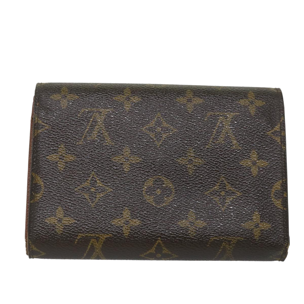 LOUIS VUITTON Monogram Porte Tresor Etui Chequier Wallet LV Auth bs9204
