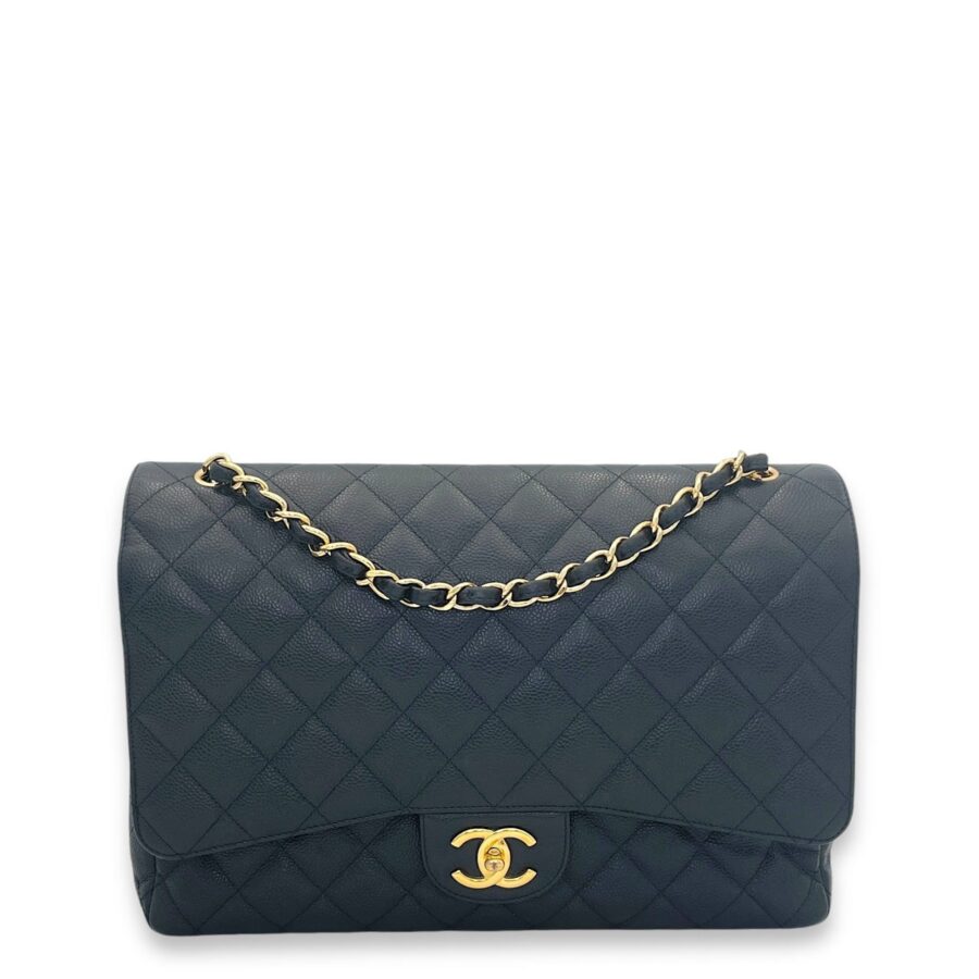 Chanel Classic Crossbody Bag Maxi Black in Caviar Leather, Gold hardware -001275AN | Studio Nafay
