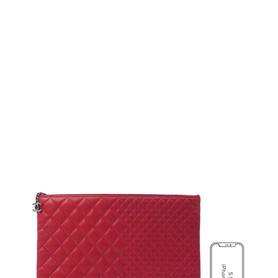 Large Quilted O-Case Clutch Red | Studio Nafay