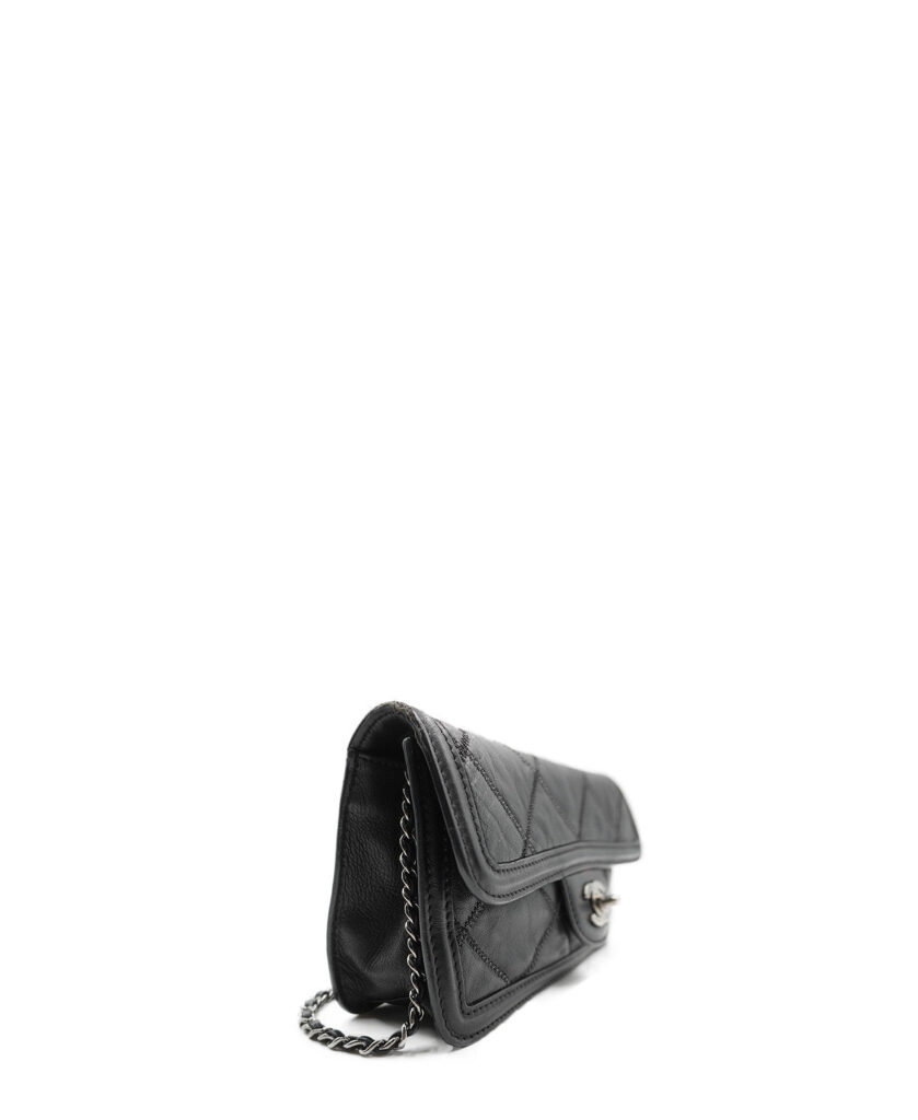 Stitched Mini Flap Black Calfskin SHW Black - Product Image 2