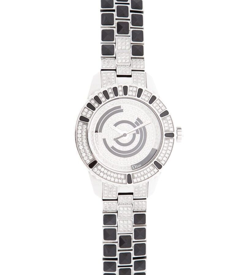 Dior Black & Silver Sapphire & Diamond Ladies Watch Set | Studio Nafay