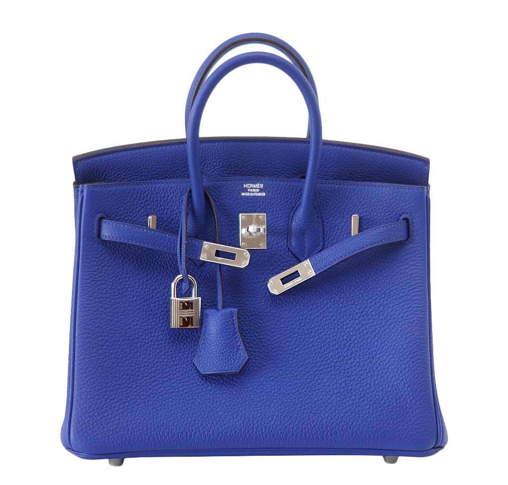 HermesBirkin 25 Bleu Electric Bag