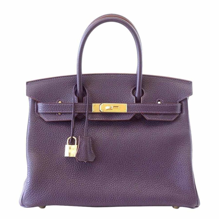 HermesBirkin 30 Raisin Togo Bag GHW | Studio Nafay
