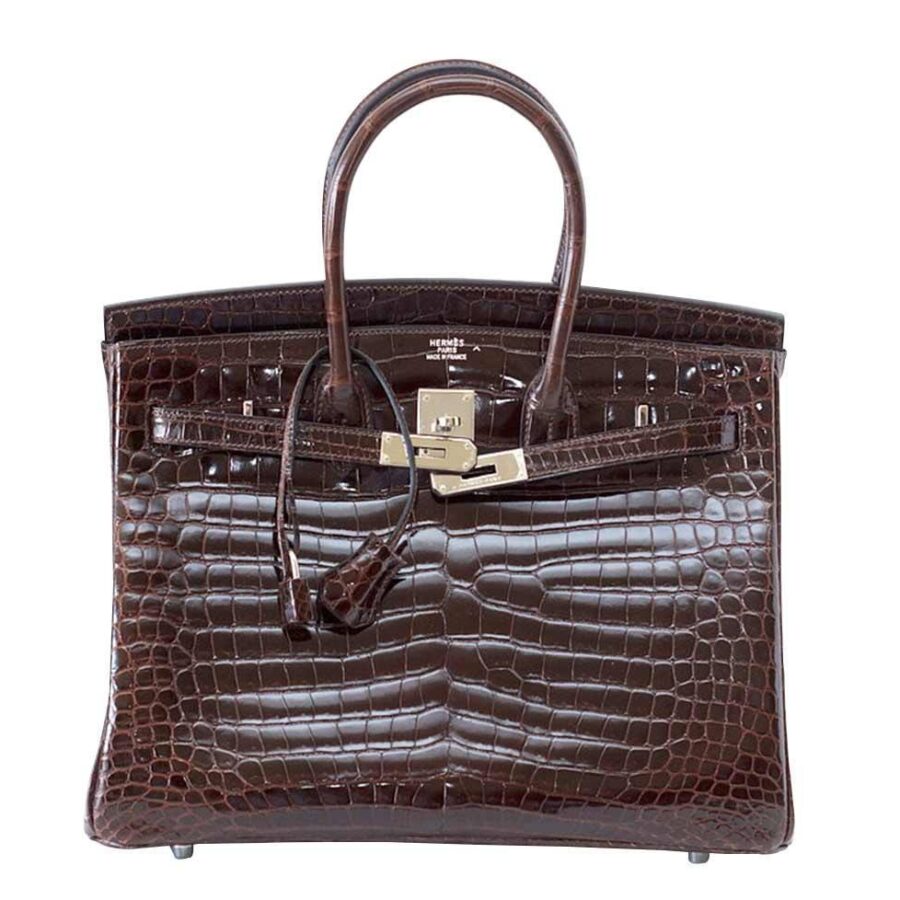 HermesBirkin 35 Chocolate Crocodile Bag | Studio Nafay