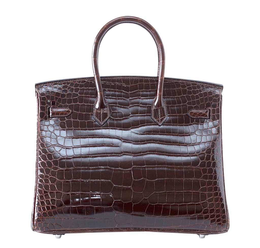 HermesBirkin 35 Chocolate Crocodile Bag