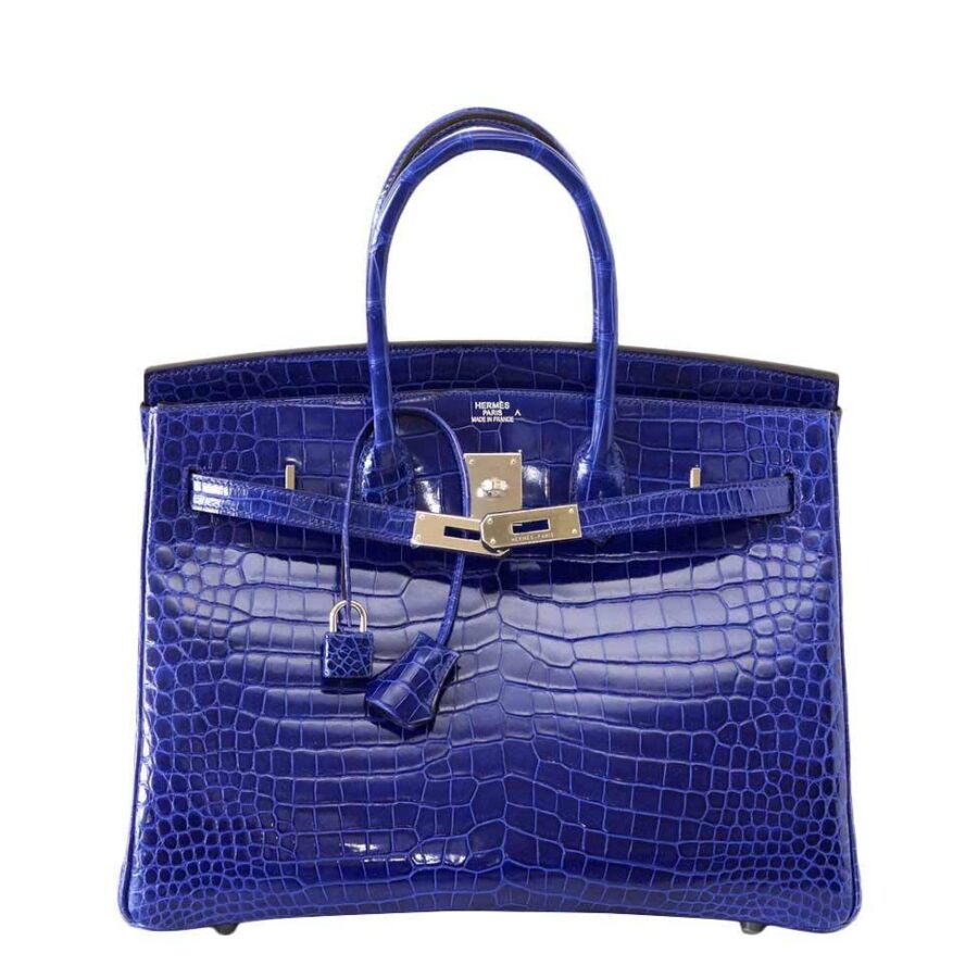 HermesPorosus Crocodile Birkin 35 Bleu Electrique Bag | Studio Nafay