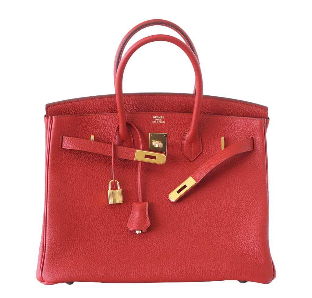 HermesBirkin 35 Vermillion Togo Bag GHW