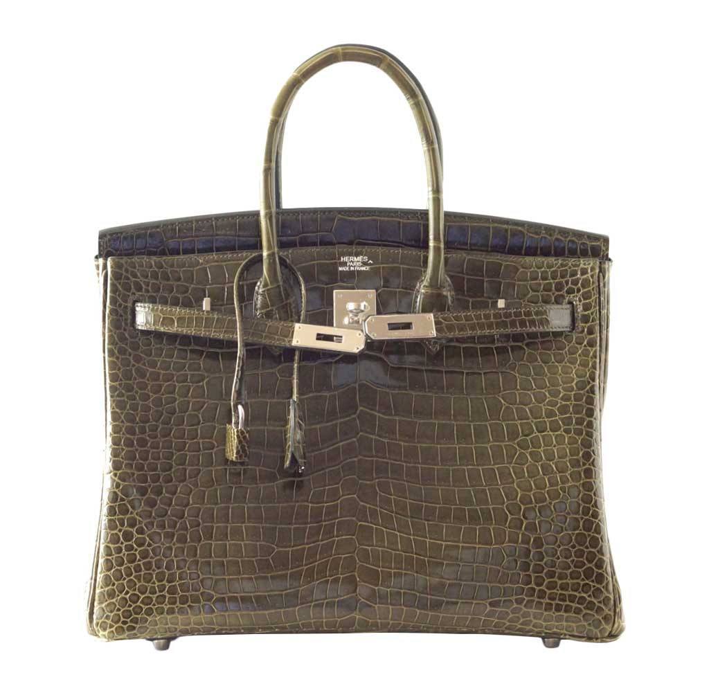 HermesBirkin 35 Vert Veronese Crocodile Bag