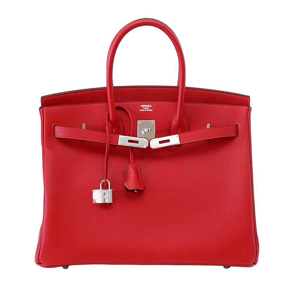 HermesBirkin 35 Rouge Casaque Epsom Bag PHW