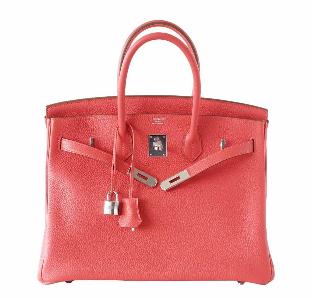 HermesBirkin 35 Rose Jaipur Bag Clemence PHW