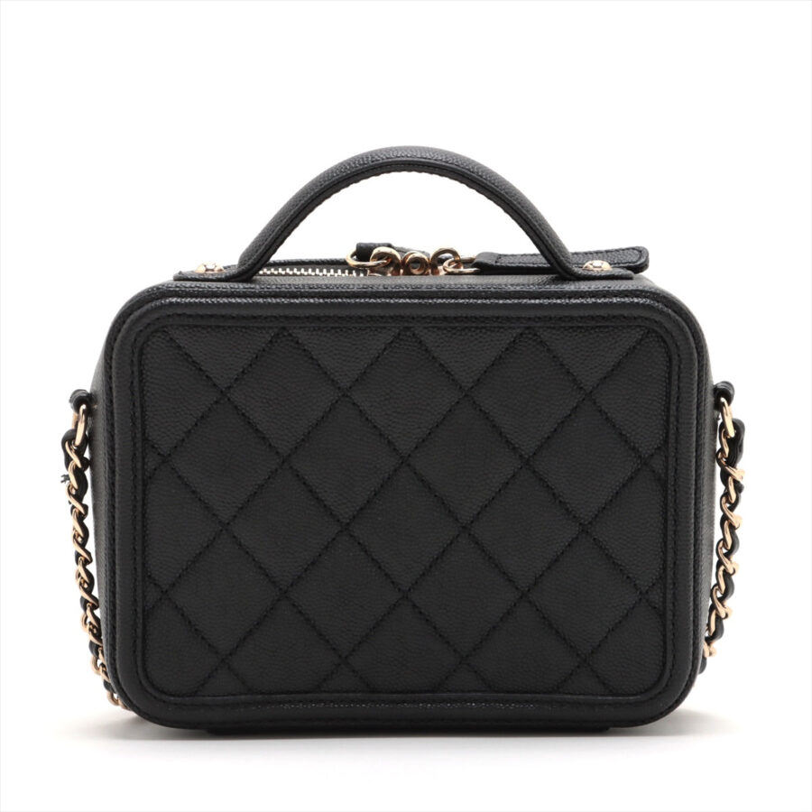 Chanel CC Filigree Caviar S 2WAY Shoulder Bag Black G 29th | Studio Nafay