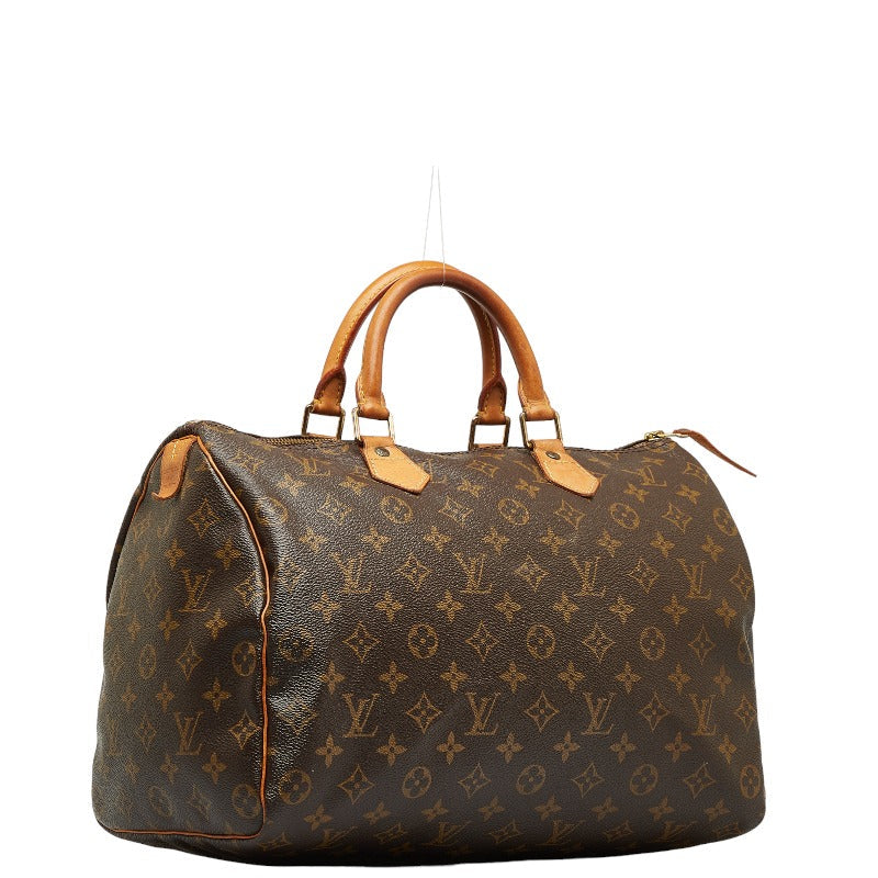Louis Vuitton Monogram Speed 35 Handbag Boston Bag Brown PVC Leather Louis Vuitton