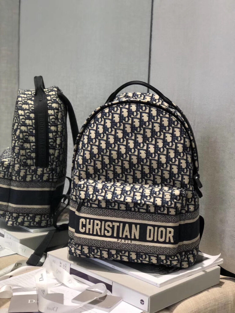 Dior Diortravel Backpack In Blue Oblique Technical Canvas - Product Image 2