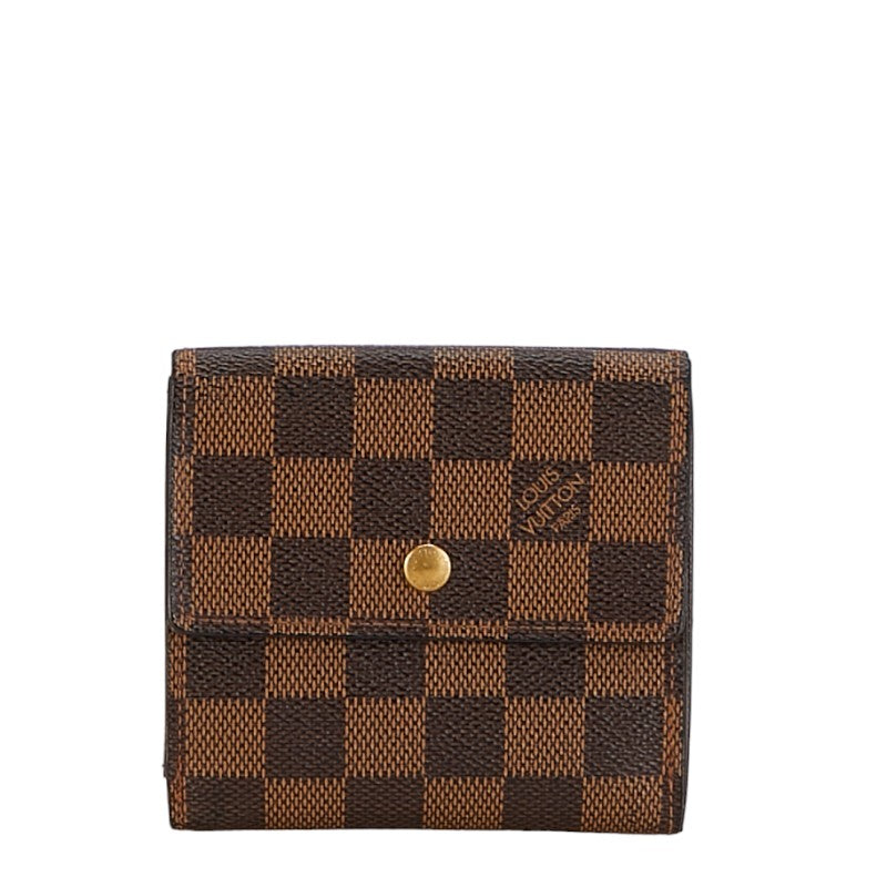 Louis Vuitton Damier Portefolio Double Fold Wallet Compact Wallet Brown PVC Leather Louis Vuitton | Studio Nafay