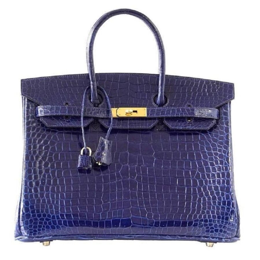 HermesBirkin 35 Blue Sapphire Crocodile GHW Bag | Studio Nafay