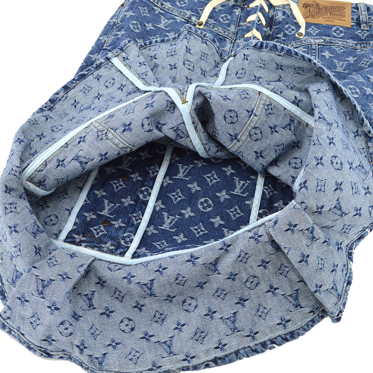 Louis Vuitton Monogram Denim Skirt #40