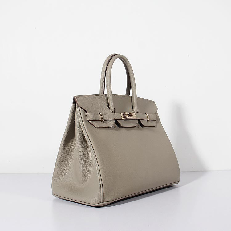 Hermes 35cm Birkin Bag Epsom Leather Grey Gold | Studio Nafay