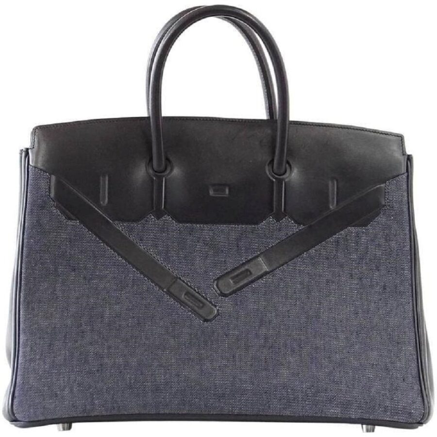 HermesBirkin 35 Limited Edition Denim Shadow Bag | Studio Nafay