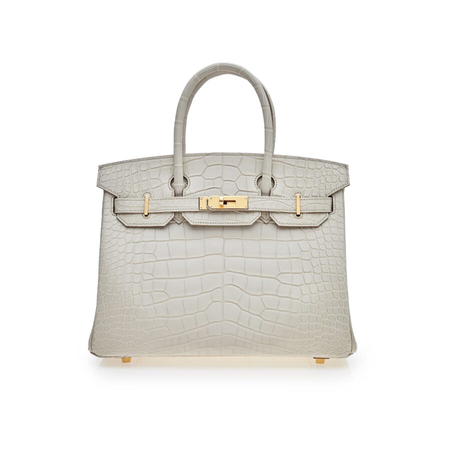 Hermes Birkin 30 Beton Matte Alligator Mississippiensis Gold Hardware | Studio Nafay