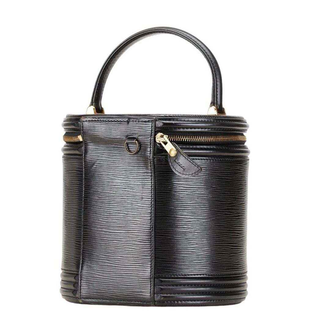 Louis Vuitton Noir Leather Handbag Vanity Bag