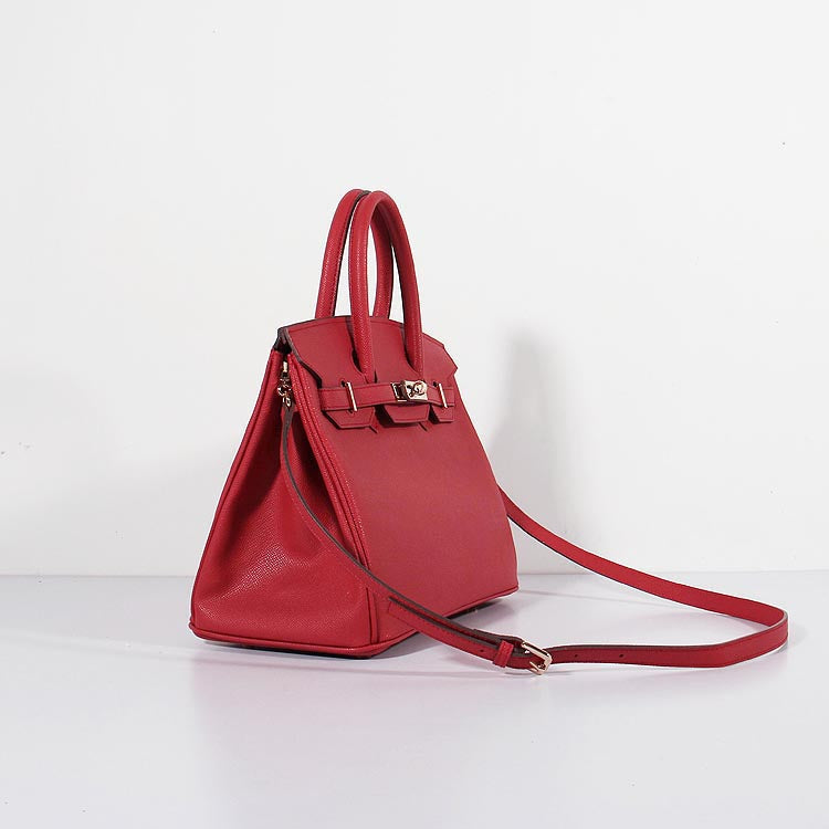 Hermes 30cm Birkin Bag Epsom Leather With Strap Red Gold | Studio Nafay