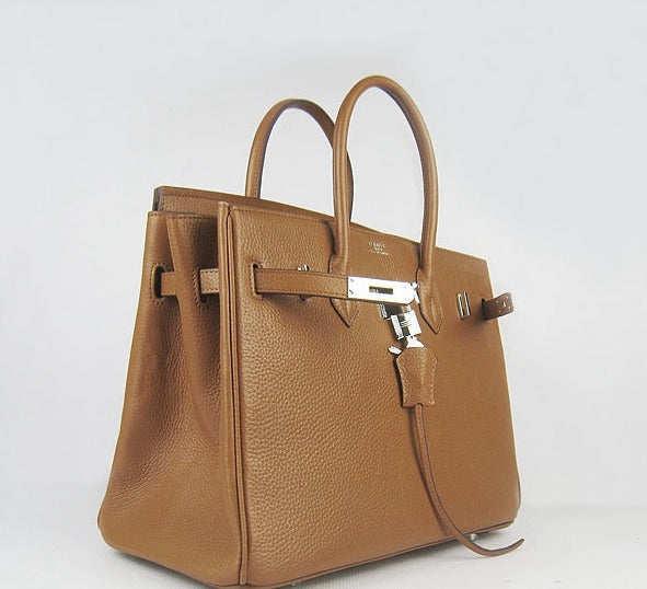 Hermes Birkin 35cm Togo Leather Handbags Light Coffee Silver | Studio Nafay