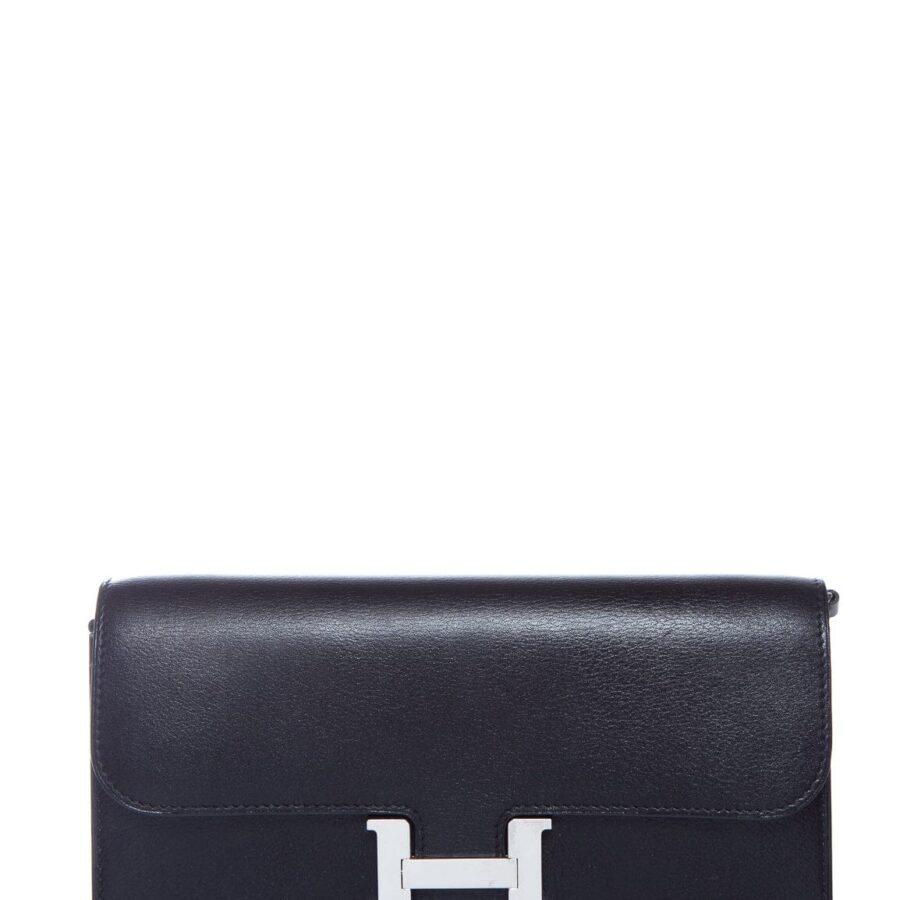 Hermès Black Leather Constance Wallet To Go Handbag | Studio Nafay