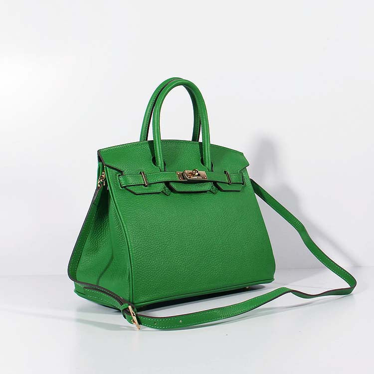 Hermes 30cm Birkin Bag Togo Leather With Strap Green Gold | Studio Nafay