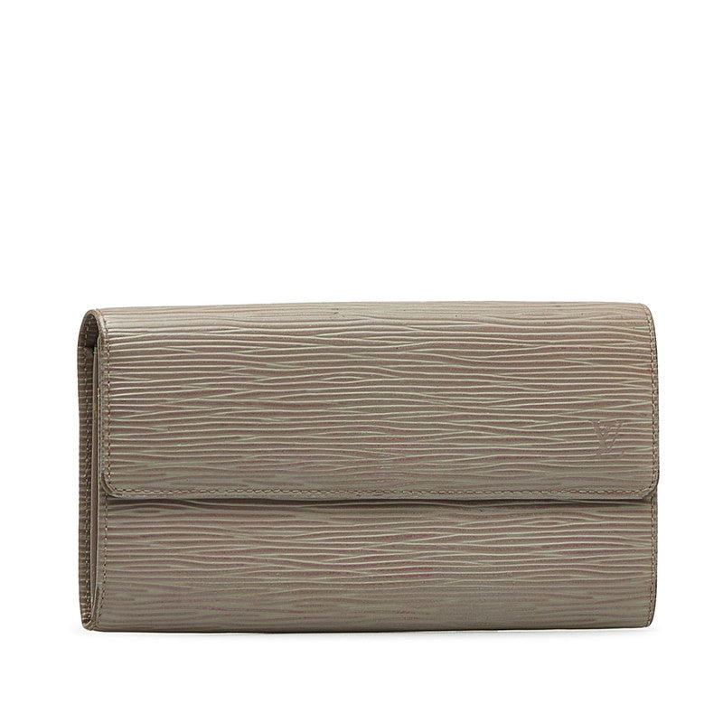 Louis Vuitton Gray Leather Louis Vuitton Long Wallet
