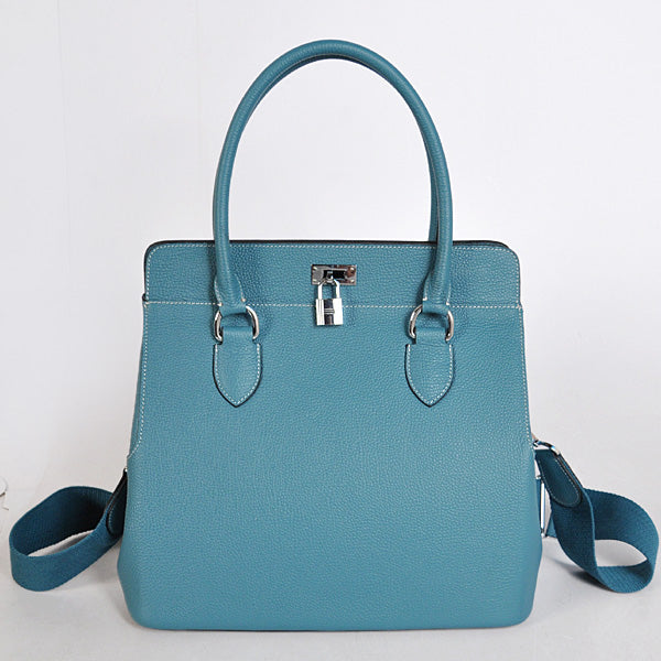 Luxury Hermes Toolbox Ladies 2way Blue Handbag